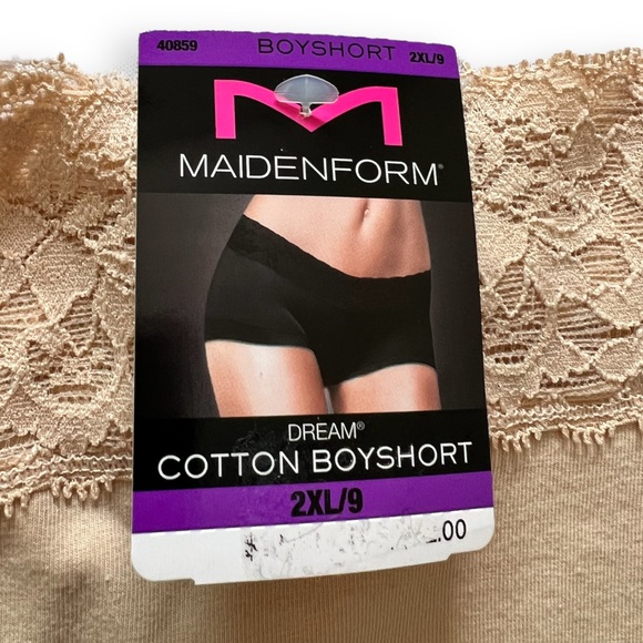 Maidenform Women's Size XXL (9) Dream Cotton with Lace Boyshort, Latte - NWT - Picture 3 of 14